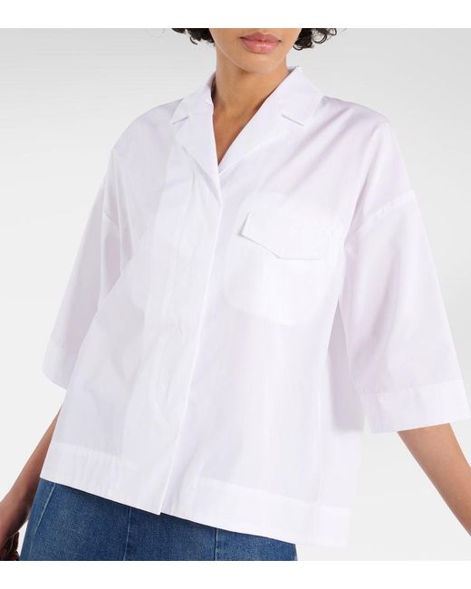 Sportmax White Oversize-Hemd Parole aus Baumwolle