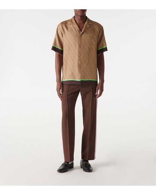 Pantalones rectos de dril Gucci de hombre de color Brown