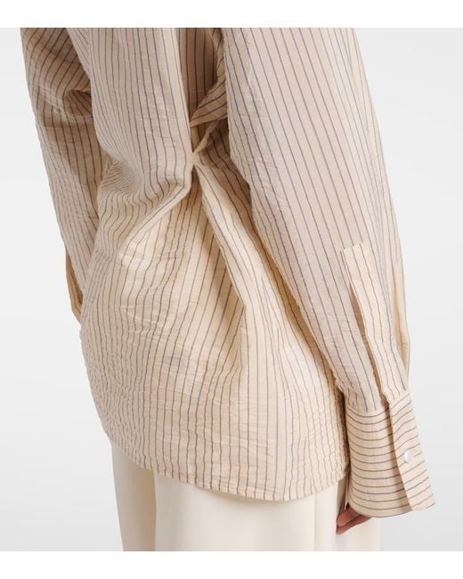Camicia Asimmetrica A Righe di Rohe in Natural