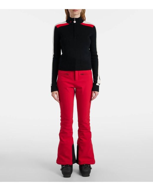 Perfect Moment Blue La Tour Wool Half-Zip Sweater