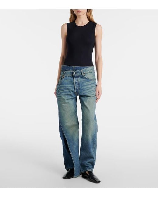 Jeans Rectos Asimetricos Junya Watanabe de color Blue