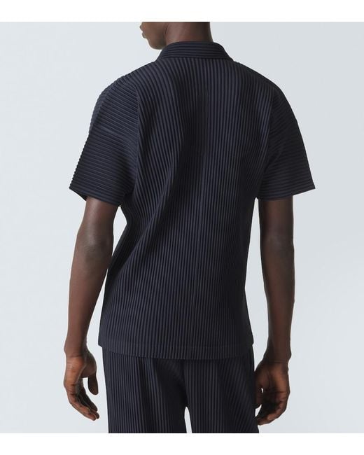 Homme Plissé Issey Miyake Black Basics Pleated Polo Shirt for men