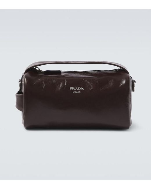 Prada Black Leather Tote Bag for men
