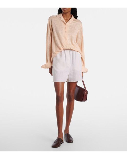 Loro Piana Natural Andre Linen Jersey Shirt