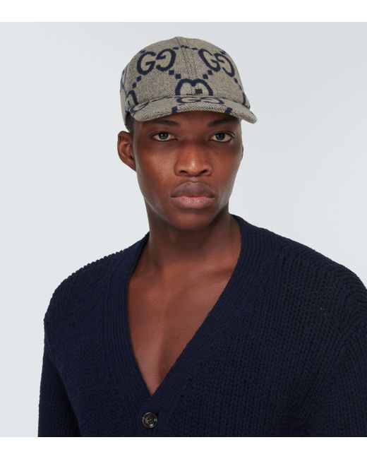 Casquette Jumbo GG en laine Gucci pour homme en coloris Métallisé | Lyst