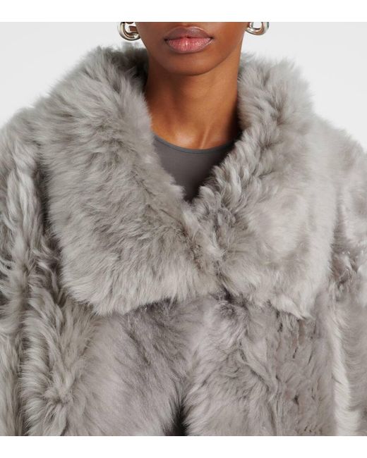 Yves Salomon Gray Reversible Shearling Jacket