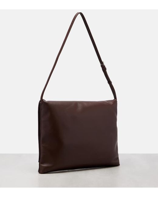 The Row Brown Nan Leather Shoulder Bag