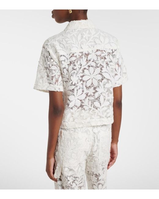 Jonathan Simkhai White Cotton Lace Shirt