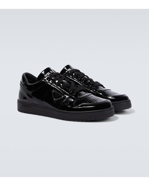 Prada Black Downtown Patent Leather Sneakers for men