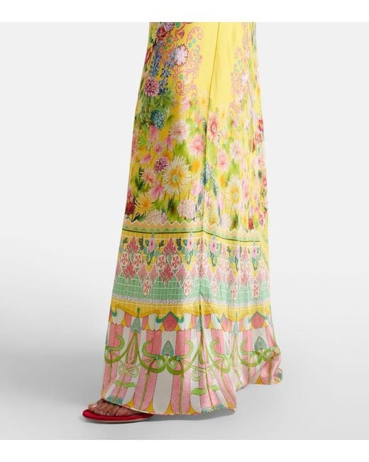 Camilla Metallic Printed Silk Charmeuse Maxi Dress
