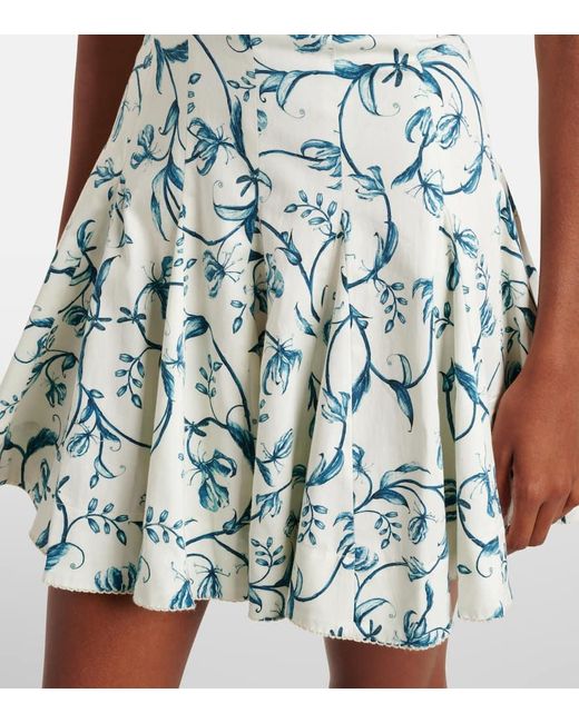 Agua Bendita Blue Caudal Strapless Cotton-Blend Minidress