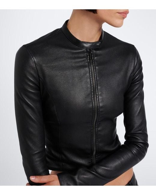 Gucci Black Cropped Leather Jacket