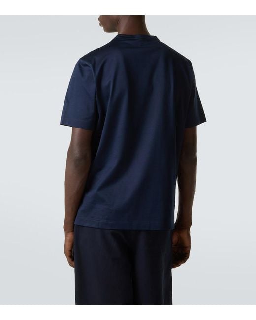 Canali Blue Cotton Lisle T-Shirt for men