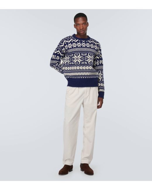 Polo Ralph Lauren Blue Snowflake Wool-blend Sweater for men