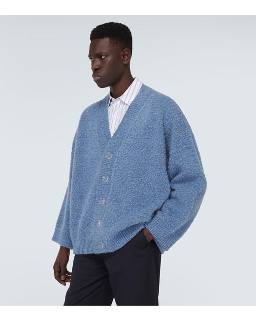 Cardigan in misto lana di Loewe in Blue da Uomo