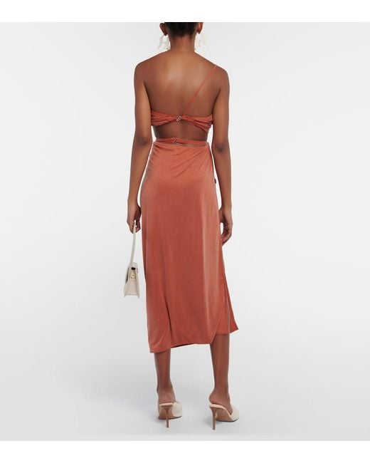 Jacquemus Brown Le Bandeau Asymmetric Top