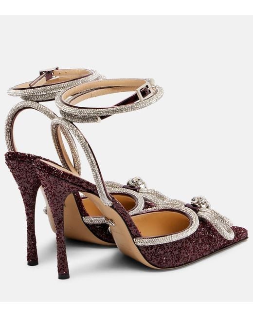 Mach & Mach Metallic Double Bow 110 Embellished Pumps