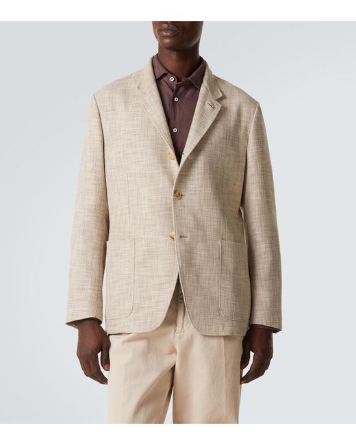 Canali Natural Cotton, Wool, And Silk Blazer for men
