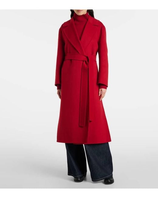 Max Mara Livia Wool Coat in Red | Lyst