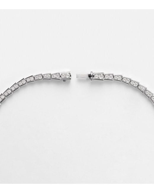 BVLGARI White Serpenti Viper 18Kt Necklace With Diamonds