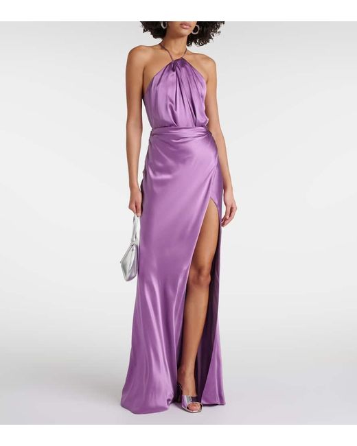 Vestido de fiesta de seda asimetrico The Sei de color Purple
