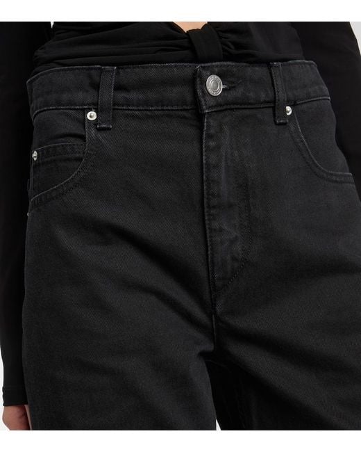 Isabel Marant Black Dromie Mid-Rise Straight Jeans