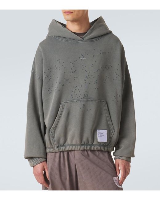 Satisfy Gray Mothtech Cotton Hoodie for men