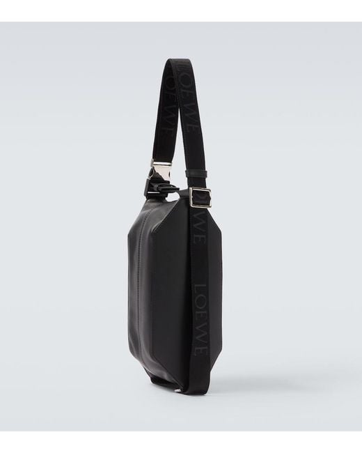Loewe Black Leather Convertible Belt Bag for men
