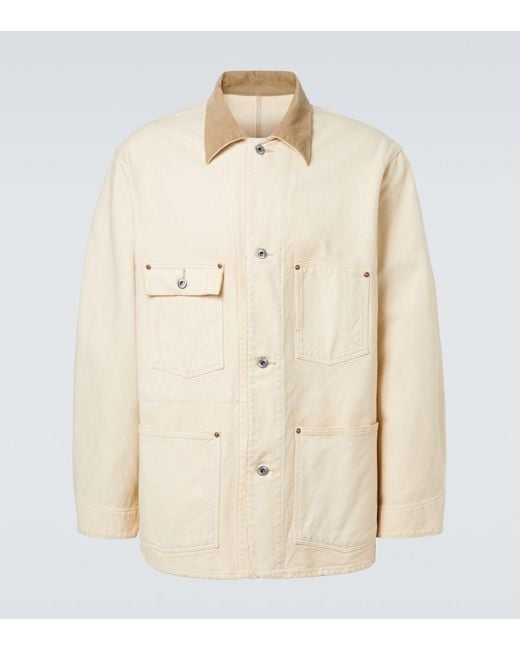 A.PRESSE Vintage Cotton, Hemp, And Silk Field Jacket in Natural