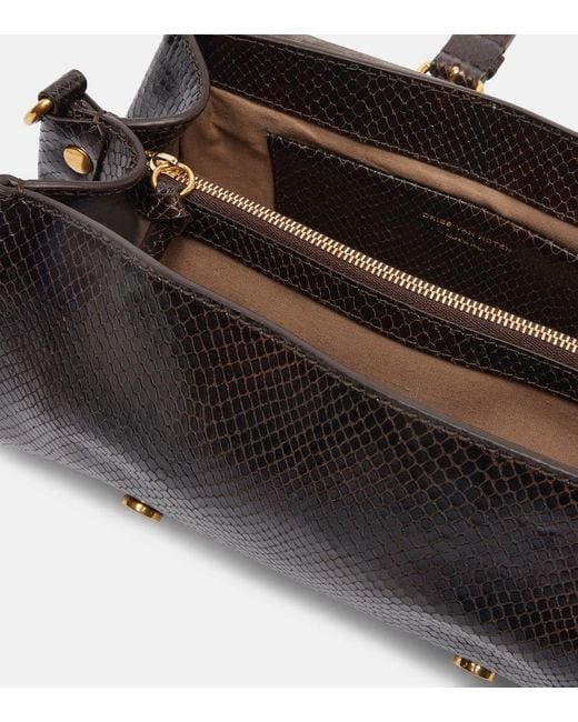 Dries Van Noten Black Croc-Effect Leather Shoulder Bag