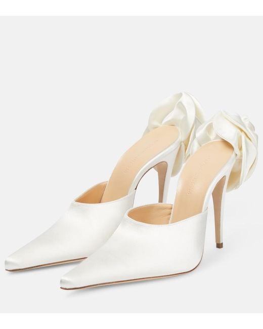 Magda Butrym Natural Flower Satin Mules