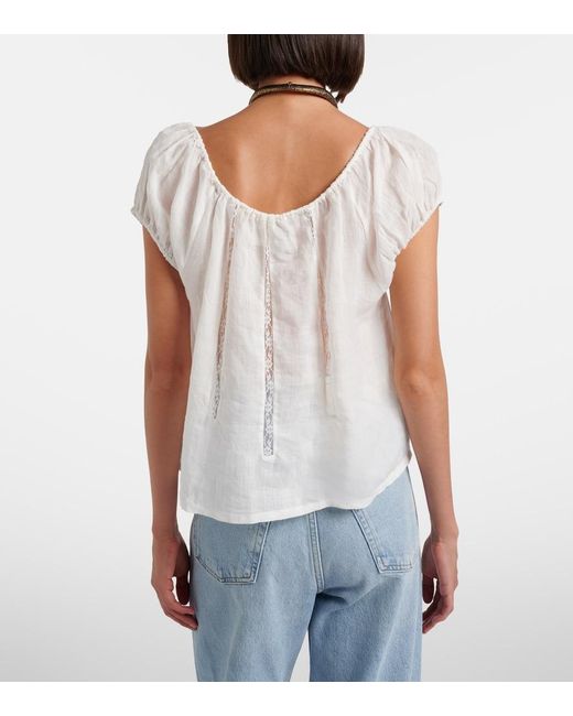 Citizens of Humanity White Tatev Lace-Trimmed Top