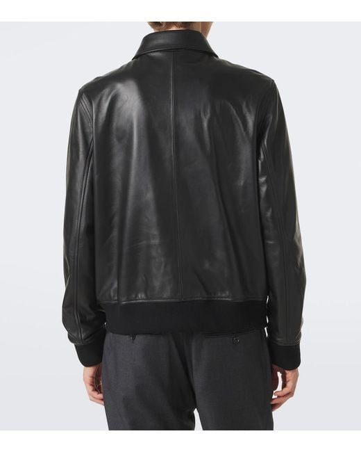 Burberry Black Bloomsbury Leather Jacket for men