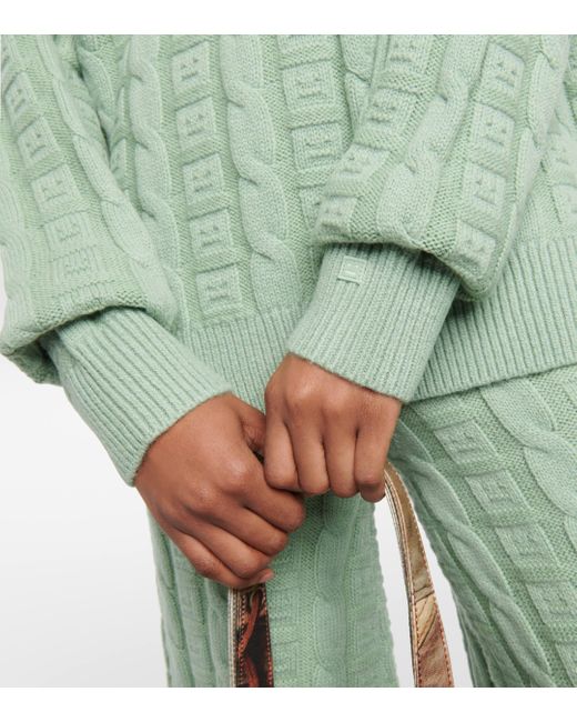Pull en laine melangee Acne en coloris Green