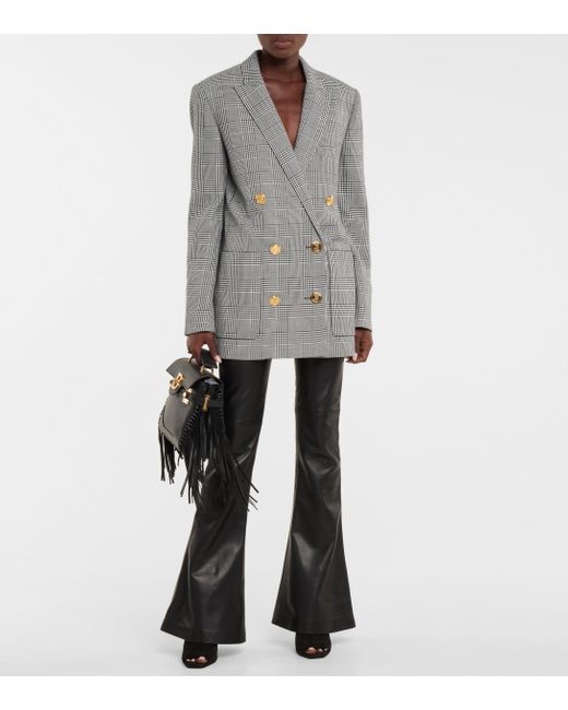 Balmain Wool-blend Checked Blazer (Grey) -