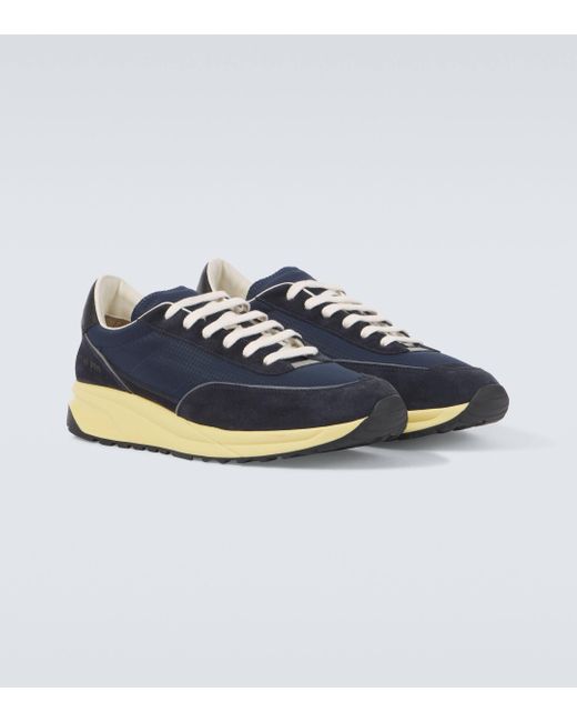 Common Projects Track Classic Suede Trimmed Sneakers in Blue for Men Lyst UK