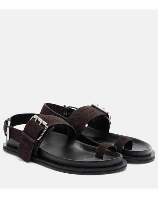 A.Emery Black Hattie Suede Sandals