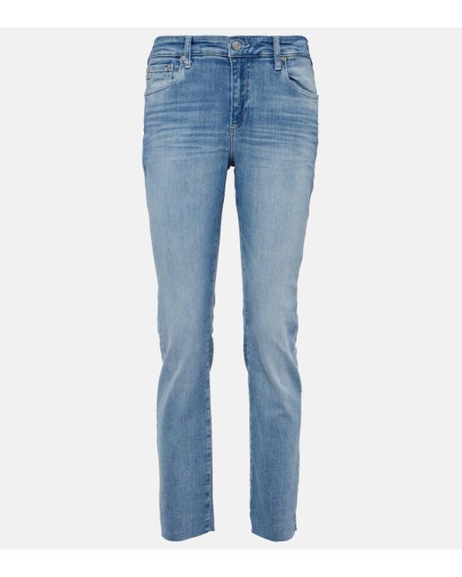 AG Jeans Blue Mari High-rise Slim Jeans