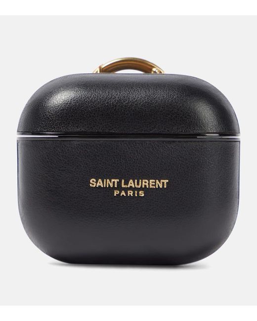 Saint Laurent Black Huelle fuer AirPods Pro aus Leder