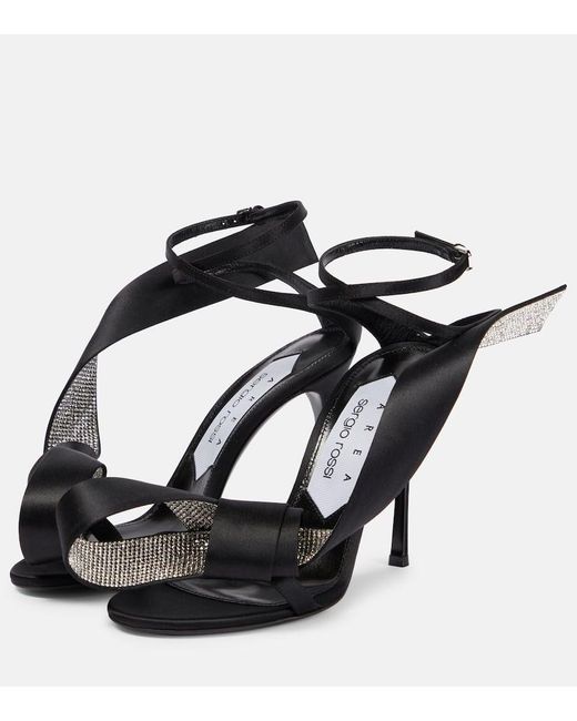 Area Black X Sergio Rossi Marquise Crystal-embellished Sandals