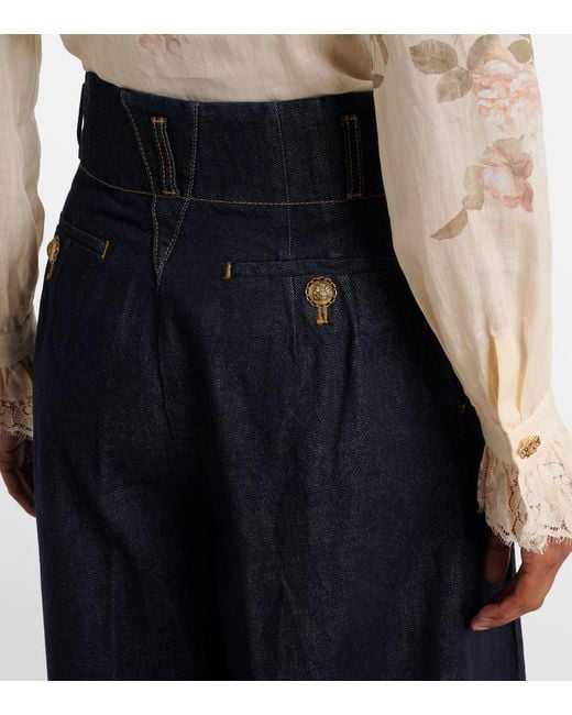 Jeans Hypnotic A Vita Alta E Gamba Larga di Zimmermann in Blue