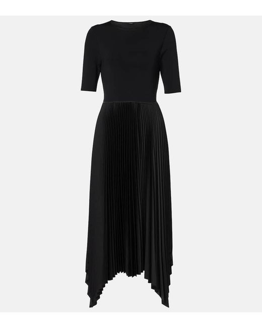 Joseph Black Darno Plisse Midi Dress