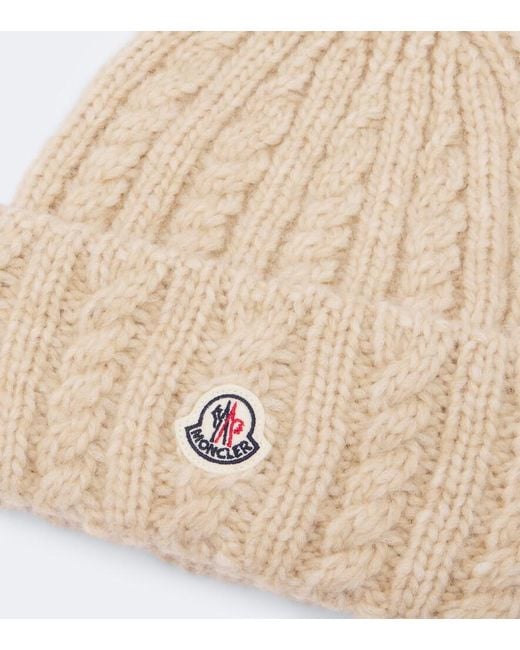 Moncler Natural Cable-Knit Alpaca And Wool-Blend Beanie
