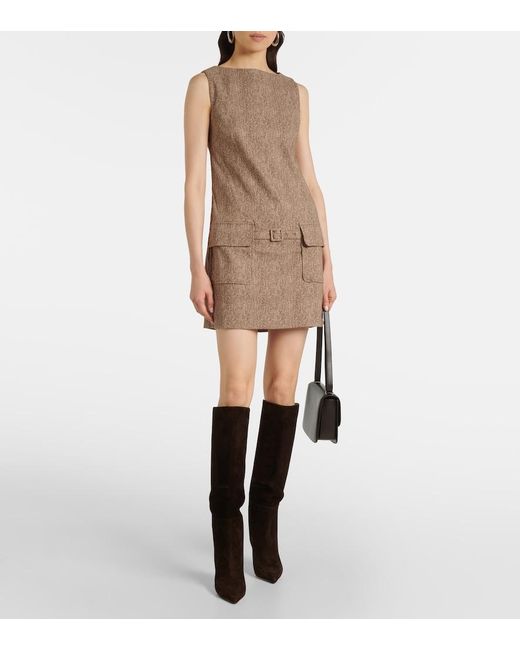 Staud Brown Sheila Belted Midi Dress