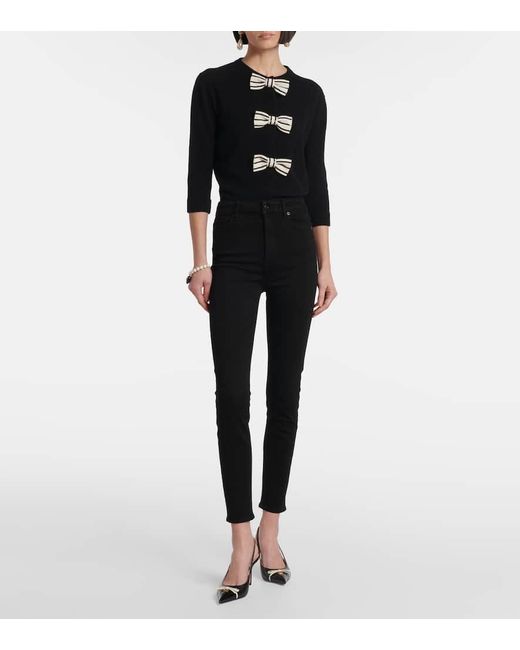 7 For All Mankind Black Aubrey High-Rise Skinny Jeans
