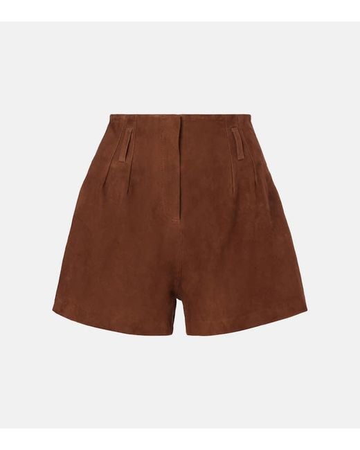 Frankie Shop Brown Shorts Lise Aus Veloursleder