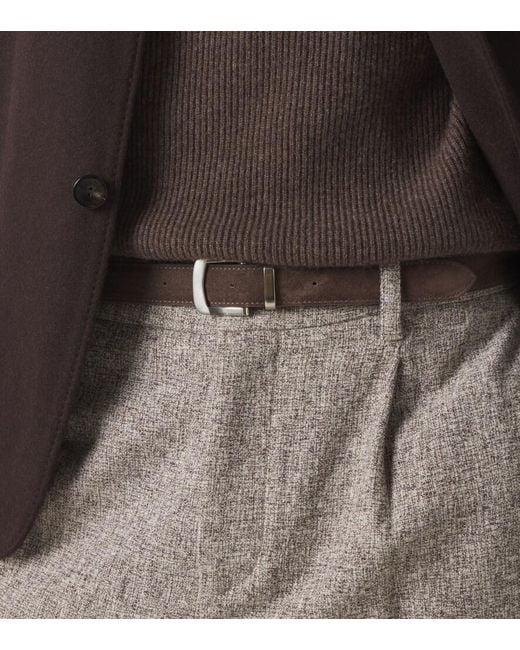 Agnona Brown Suede Belt for men