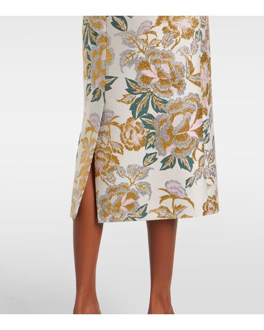 Carolina Herrera Metallic Midirock Aus Jacquard