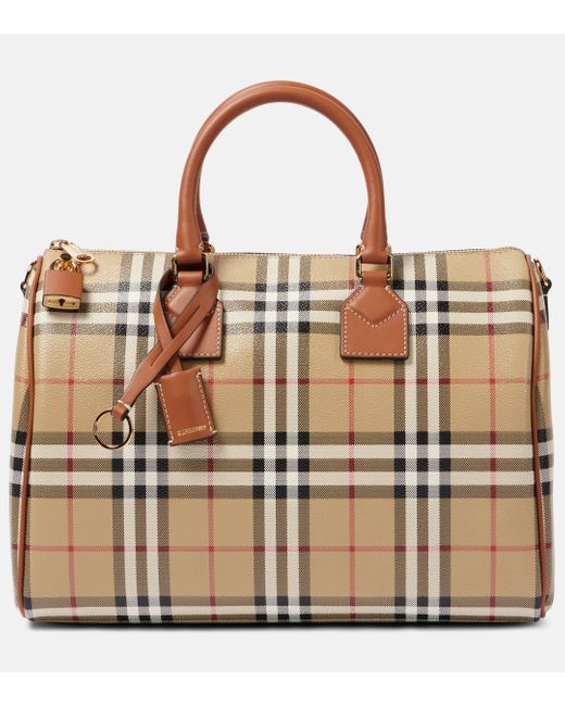 Burberry Check Medium Tote Bag in Brown Lyst UK