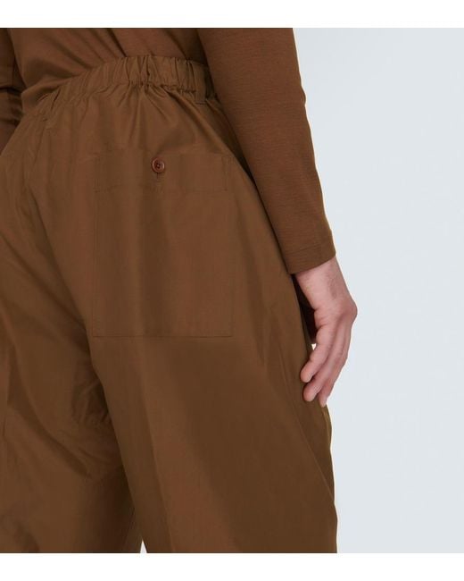 Lemaire Brown Silk Straight Pants for men